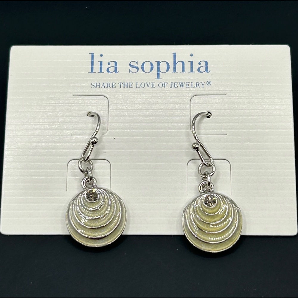 Lia Sophia "In Step" Silver Tone with Cut Crystal Earrings